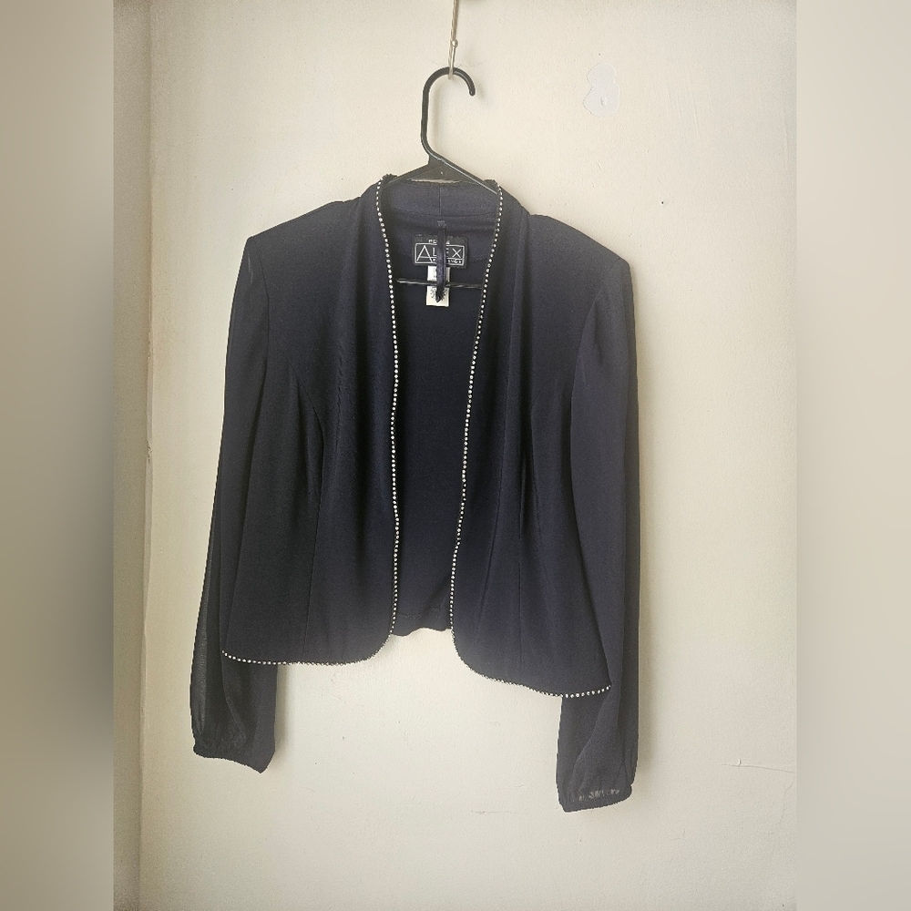Alex Evenings -Women's 10P  CroppedCardigan 1PC  Shoulder Pad.